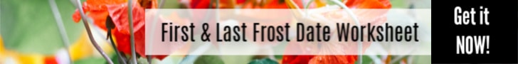 Get the first and last frost date worksheet