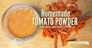 Dehydrating and turning tomatoes into homemade tomato powder is another alternative to canning. It takes up less shelf space and retains freshness | Rockin W Homestead