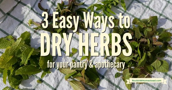 Herbs are garden favorites and are used for many culinary and medicinal purposes. When you have a stock of your own dried herbs on hand cooking, and herbal preparations become easier. These three easy ways to dry herbs will get you started on preserving your herb harvest | Rockin W Homestead